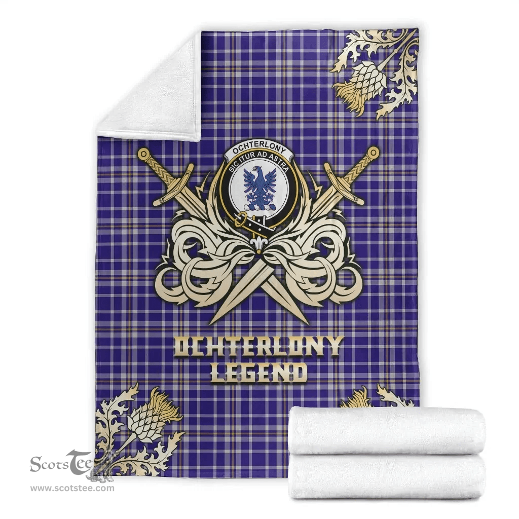 Scottish Premium Blanket Ochterlony Clan Tartan Blanket - Gold Courage Style Scottish Plaid Tartan Plaid