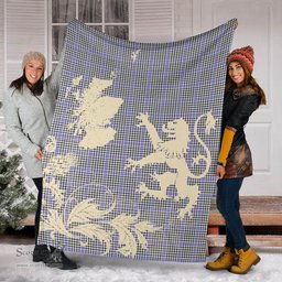 Scottish Sir Walter Scott Clan Tartan Blanket -  Lion Thistle Map Style Scottish Plaid Tartan Plaid