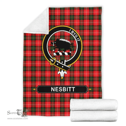 Scottish Nesbitt (or Nisbet) Clan Tartan Blanket - Crest Classic Scottish Plaid Tartan Plaid