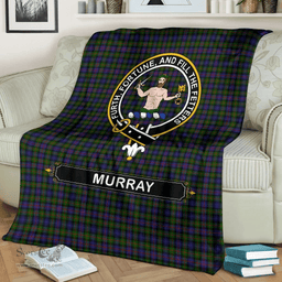 Scottish Murray (of Athole) Clan Tartan Blanket - Crest Classic Scottish Plaid Tartan Plaid