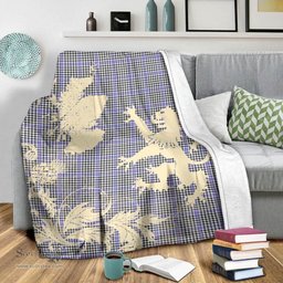 Scottish Sir Walter Scott Clan Tartan Blanket -  Lion Thistle Map Style Scottish Plaid Tartan Plaid