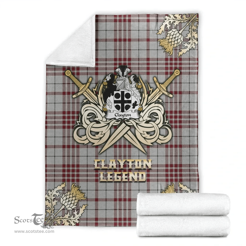 Scottish Premium Blanket Clayton Clan Tartan Blanket - Gold Courage Style Scottish Plaid Tartan Plaid