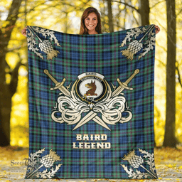 Scottish Premium Blanket Baird Ancient Clan Tartan Blanket - Gold Courage Style Scottish Plaid Tartan Plaid