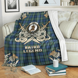 Scottish Premium Blanket Baird Ancient Clan Tartan Blanket - Gold Courage Style Scottish Plaid Tartan Plaid