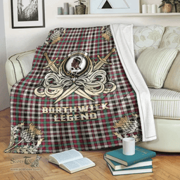 Scottish Premium Blanket Borthwick Dress Ancient Clan Tartan Blanket - Gold Courage Style Scottish Plaid Tartan Plaid