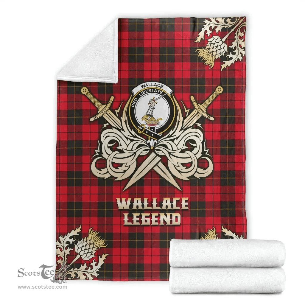 Scottish Premium Blanket Wallace Weathered Clan Tartan Blanket - Gold Courage Style Scottish Plaid Tartan Plaid