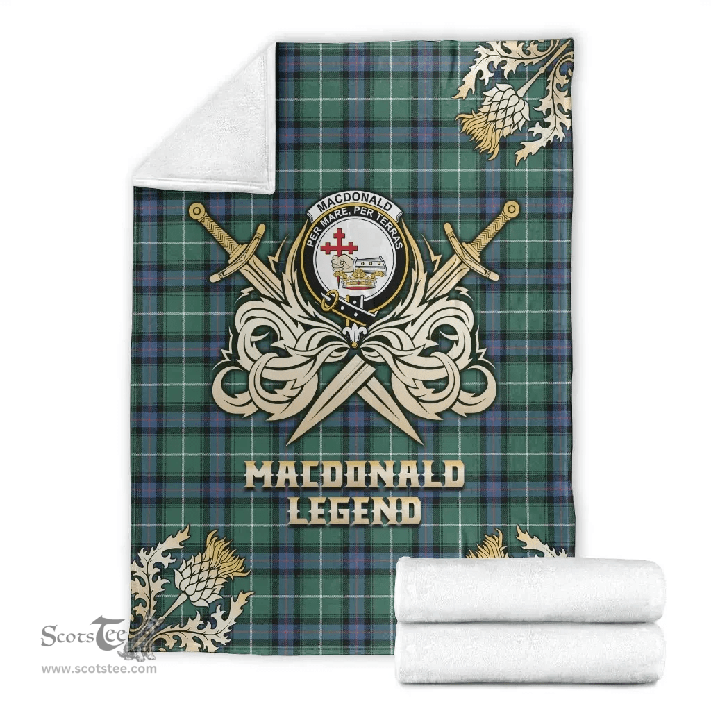Scottish Premium Blanket MacDonald of the Isles Hunting Ancient Clan Tartan Blanket - Gold Courage Style Scottish Plaid Tartan Plaid