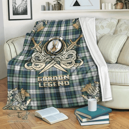 Scottish Premium Blanket Gordon Dress Ancient Clan Tartan Blanket - Gold Courage Style Scottish Plaid Tartan Plaid