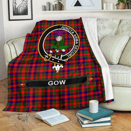 Scottish Gow (of Skeoch) Clan Tartan Blanket - Crest Classic Scottish Plaid Tartan Plaid