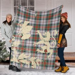 Scottish MacDuff Dress Ancient Clan Tartan Blanket -  Lion Thistle Map Style Scottish Plaid Tartan Plaid