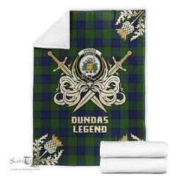Scottish Premium Blanket Dundas Modern Clan Tartan Blanket - Gold Courage Style Scottish Plaid Tartan Plaid