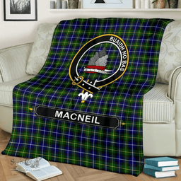 Scottish MacNeil (of Barra) Clan Tartan Blanket - Crest Classic Scottish Plaid Tartan Plaid
