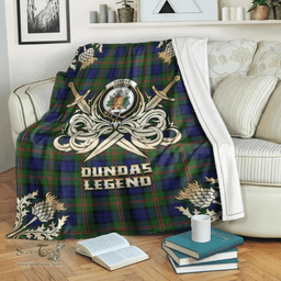 Scottish Premium Blanket Dundas Modern 02 Clan Tartan Blanket - Gold Courage Style Scottish Plaid Tartan Plaid