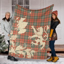 Scottish SCOTT ANCIENT Clan Tartan Blanket -  Lion Thistle Map Style Scottish Plaid Tartan Plaid