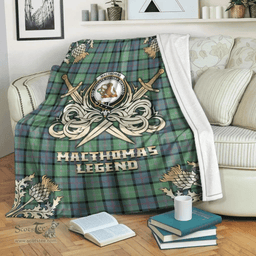Scottish Premium Blanket MacThomas Ancient Clan Tartan Blanket - Gold Courage Style Scottish Plaid Tartan Plaid