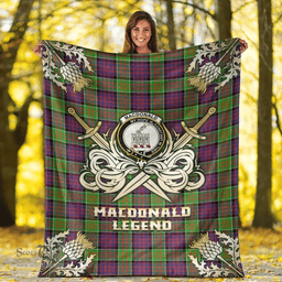 Scottish Premium Blanket MacDonald of Clanranald Clan Tartan Blanket - Gold Courage Style Scottish Plaid Tartan Plaid