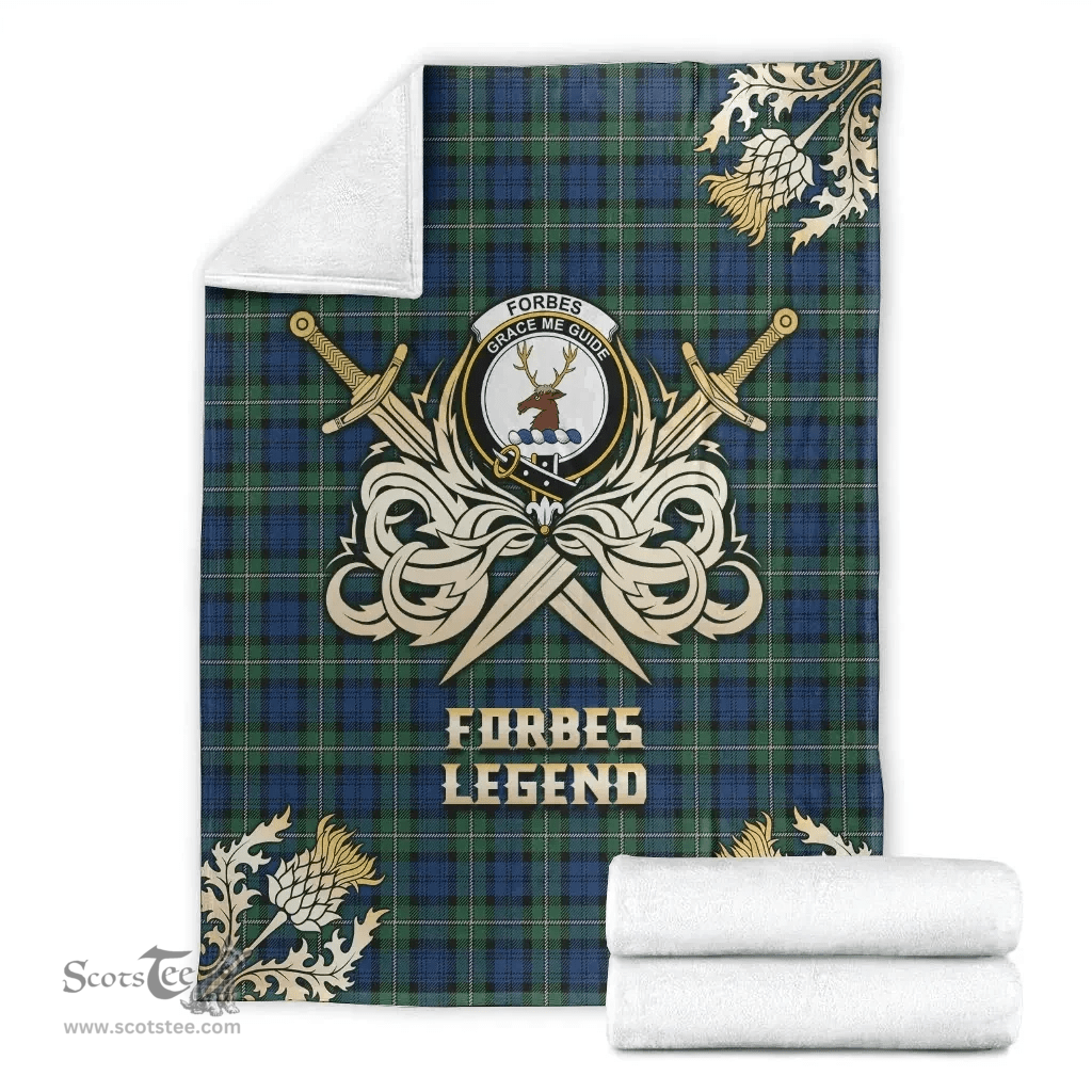 Scottish Premium Blanket Forbes Ancient Clan Tartan Blanket - Gold Courage Style Scottish Plaid Tartan Plaid
