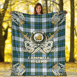 Scottish Premium Blanket Campbell Dress Clan Tartan Blanket - Gold Courage Style Scottish Plaid Tartan Plaid