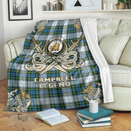 Scottish Premium Blanket Campbell Dress Clan Tartan Blanket - Gold Courage Style Scottish Plaid Tartan Plaid