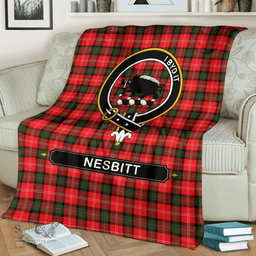 Scottish Nesbitt (or Nisbet) Clan Tartan Blanket - Crest Classic Scottish Plaid Tartan Plaid