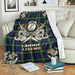 Scottish Premium Blanket Lammie Clan Tartan Blanket - Gold Courage Style Scottish Plaid Tartan Plaid