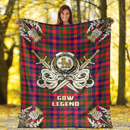 Scottish Premium Blanket Gow Modern Clan Tartan Blanket - Gold Courage Style Scottish Plaid Tartan Plaid