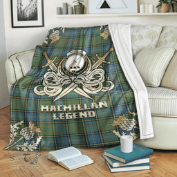 Scottish Premium Blanket MacMillan Hunting Ancient Clan Tartan Blanket - Gold Courage Style Scottish Plaid Tartan Plaid