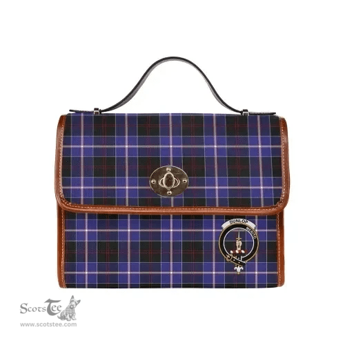 Scottish Canvas Bag Dunlop Clan Clan Tartan Waterproof Canvas Bag - Crest Classic Scottish Plaid Tartan Plaid