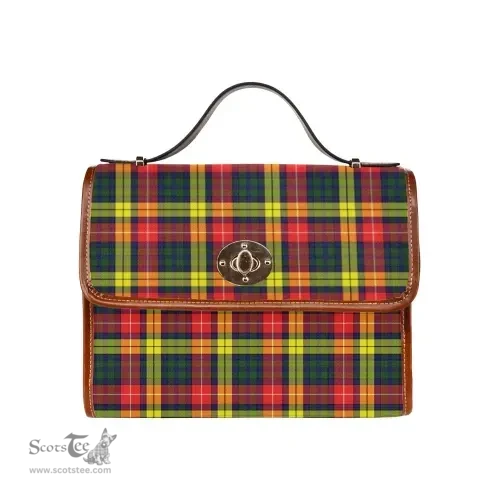 Scottish Canvas Bag Buchanan Modern Clan Tartan Waterproof Canvas Bag - Classic Scottish Plaid Tartan Plaid