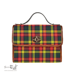 Scottish Canvas Bag Buchanan Modern Clan Tartan Waterproof Canvas Bag - Classic Scottish Plaid Tartan Plaid