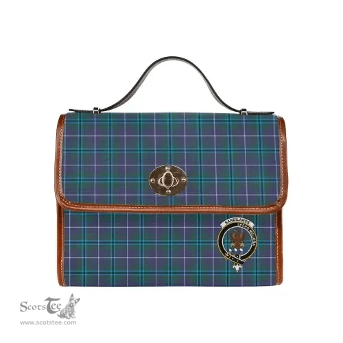Scottish Canvas Bag Sandilands Clan Clan Tartan Waterproof Canvas Bag - Crest Classic Scottish Plaid Tartan Plaid