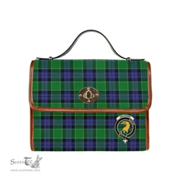 Scottish Canvas Bag Haldane Clan Clan Tartan Waterproof Canvas Bag - Crest Classic Scottish Plaid Tartan Plaid