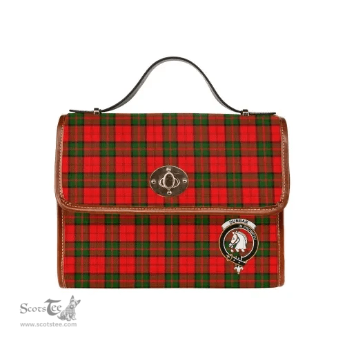 Scottish Canvas Bag Dunbar Clan Clan Tartan Waterproof Canvas Bag - Crest Classic Scottish Plaid Tartan Plaid