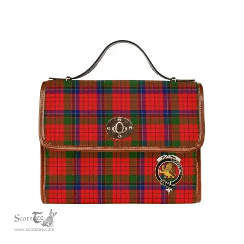 Scottish Canvas Bag Nicolson Clan Clan Tartan Waterproof Canvas Bag - Crest Classic Scottish Plaid Tartan Plaid