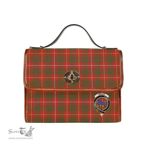 Scottish Canvas Bag Bruce Clan Clan Tartan Waterproof Canvas Bag - Crest Classic Scottish Plaid Tartan Plaid
