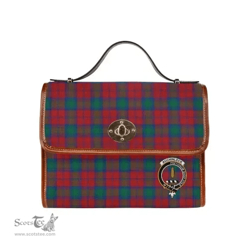 Scottish Canvas Bag Auchinleck Clan Clan Tartan Waterproof Canvas Bag - Crest Classic Scottish Plaid Tartan Plaid