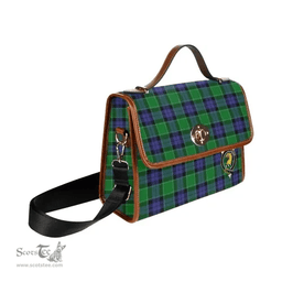 Scottish Canvas Bag Haldane Clan Clan Tartan Waterproof Canvas Bag - Crest Classic Scottish Plaid Tartan Plaid