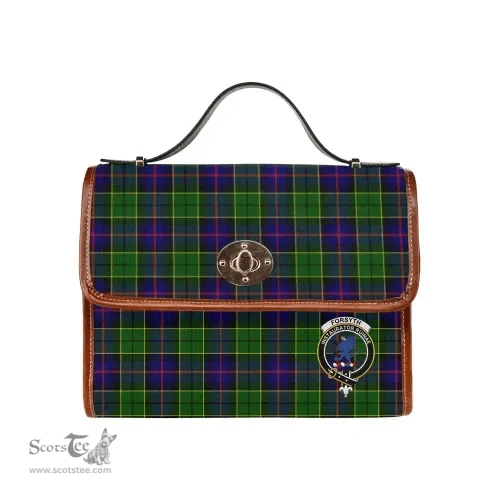 Scottish Canvas Bag Forsyth Clan Clan Tartan Waterproof Canvas Bag - Crest Classic Scottish Plaid Tartan Plaid