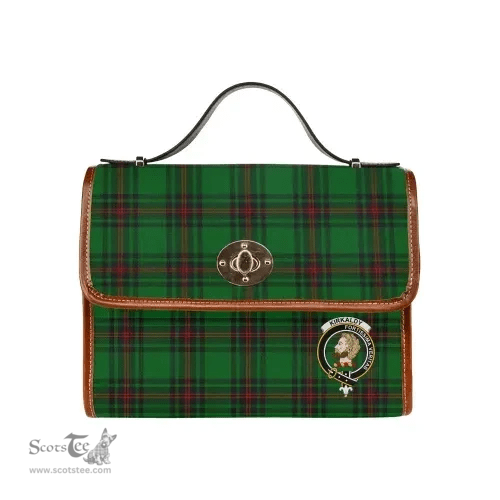 Scottish Canvas Bag Kirkaldy Clan Clan Tartan Waterproof Canvas Bag - Crest Classic Scottish Plaid Tartan Plaid