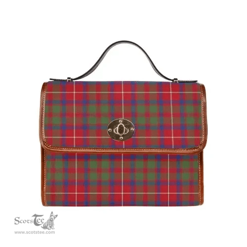 Scottish Canvas Bag Shaw Red Modern Clan Tartan Waterproof Canvas Bag - Classic Scottish Plaid Tartan Plaid
