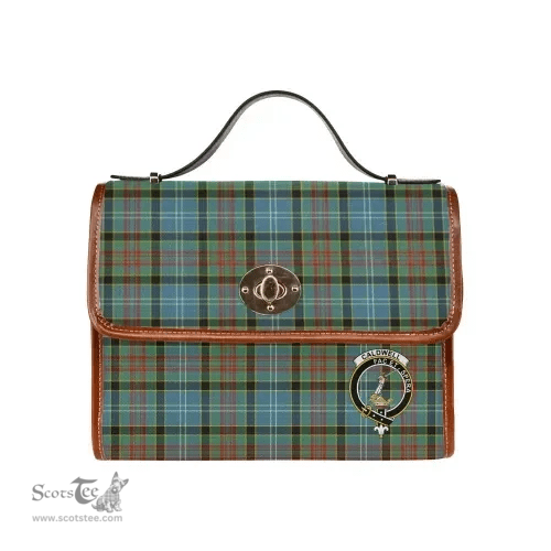 Scottish Canvas Bag Caldwell Clan Clan Tartan Waterproof Canvas Bag - Crest Classic Scottish Plaid Tartan Plaid