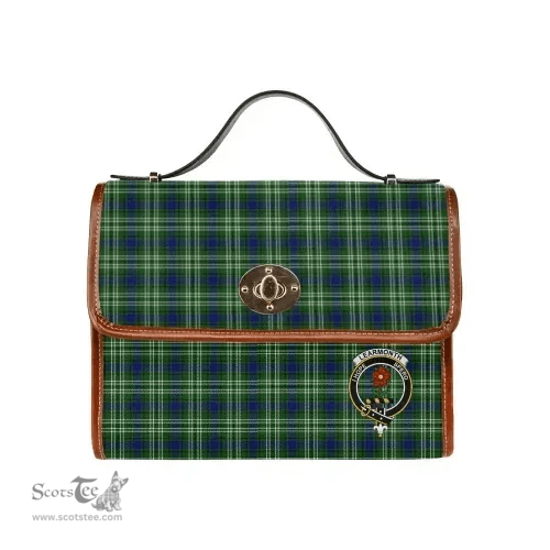 Scottish Canvas Bag Learmonth Clan Clan Tartan Waterproof Canvas Bag - Crest Classic Scottish Plaid Tartan Plaid