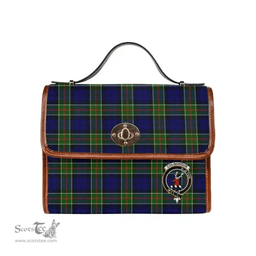 Scottish Canvas Bag Colquhoun Clan Clan Tartan Waterproof Canvas Bag - Crest Classic Scottish Plaid Tartan Plaid
