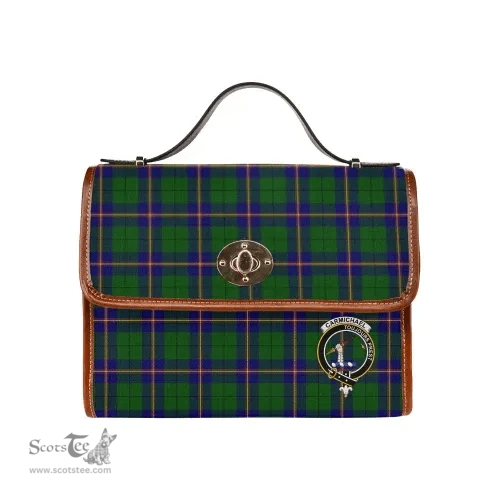 Scottish Canvas Bag Carmichael Clan Clan Tartan Waterproof Canvas Bag - Crest Classic Scottish Plaid Tartan Plaid