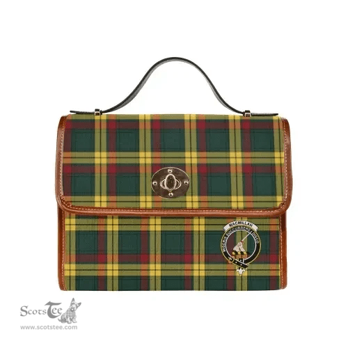 Scottish Canvas Bag MacMillan Clan Clan Tartan Waterproof Canvas Bag - Crest Classic Scottish Plaid Tartan Plaid