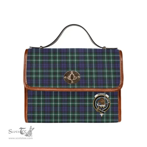 Scottish Canvas Bag Graham Clan Clan Tartan Waterproof Canvas Bag - Crest Classic Scottish Plaid Tartan Plaid