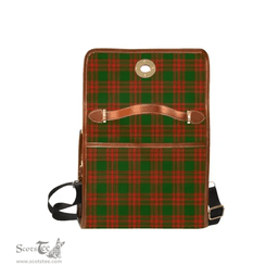 Scottish Canvas Bag Menzies Green Modern Clan Tartan Waterproof Canvas Bag - Classic Scottish Plaid Tartan Plaid