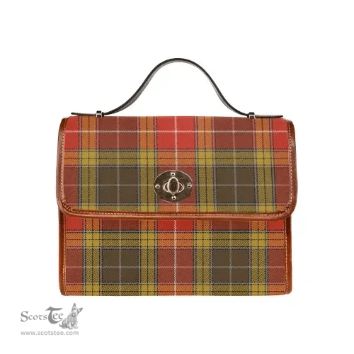 Scottish Canvas Bag Buchanan Old Set Weathered Clan Tartan Waterproof Canvas Bag - Classic Scottish Plaid Tartan Plaid