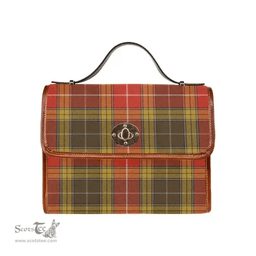 Scottish Canvas Bag Buchanan Old Set Weathered Clan Tartan Waterproof Canvas Bag - Classic Scottish Plaid Tartan Plaid