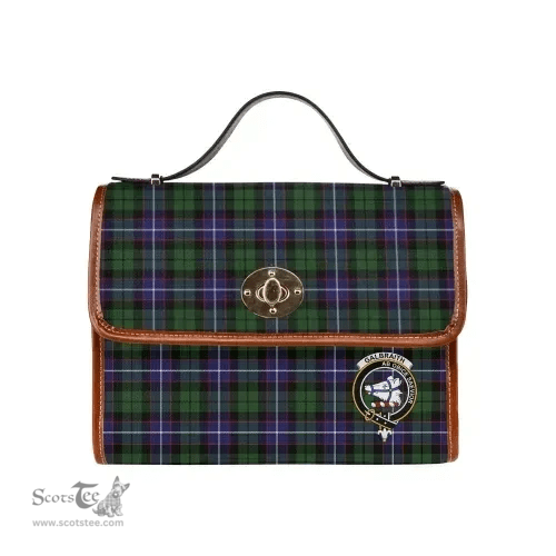 Scottish Canvas Bag Galbraith Clan Clan Tartan Waterproof Canvas Bag - Crest Classic Scottish Plaid Tartan Plaid